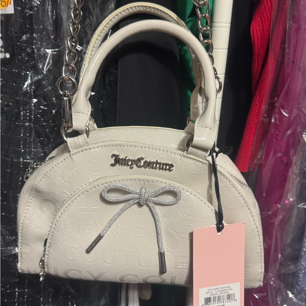 Juicy Couture Cream Mini Bag with Silver Accents